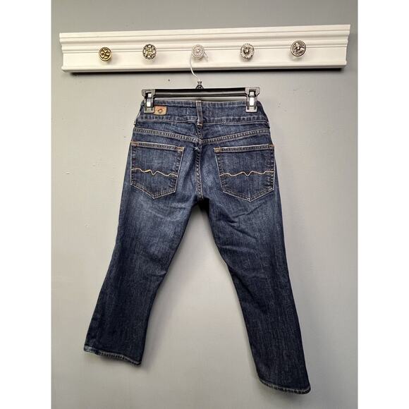Red Engine Vintage Jeans Women's size 27 Cropped Dark Wash Denim Stretch Blue - Picture 2 of 11